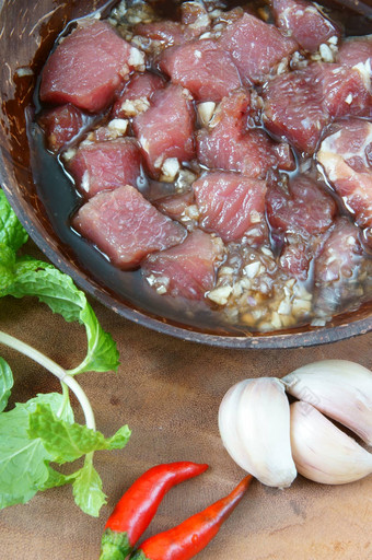 越南食物卢克紫胶牛肉