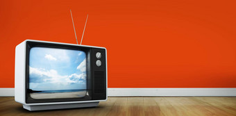 复合图像复古的电视