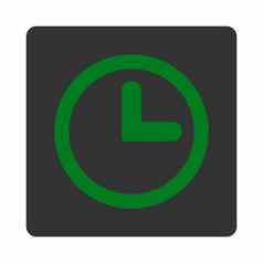 时钟平绿色灰色的颜色圆形的按钮