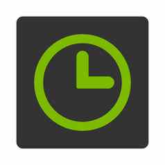 时钟平生态绿色灰色的颜色圆形的按钮
