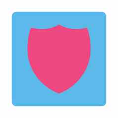 盾平粉红色的蓝色的颜色圆形的按钮