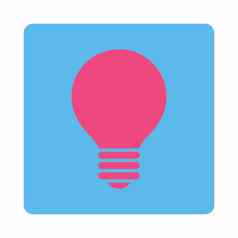电灯泡平粉红色的蓝色的颜色圆形的按钮