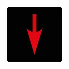 锋利的箭头平密集的红色的黑色的颜色圆形的按钮