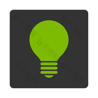 电灯泡平生态绿色灰色的颜色圆形的按钮