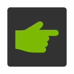 指数手指平生态绿色灰色的颜色圆形的按钮
