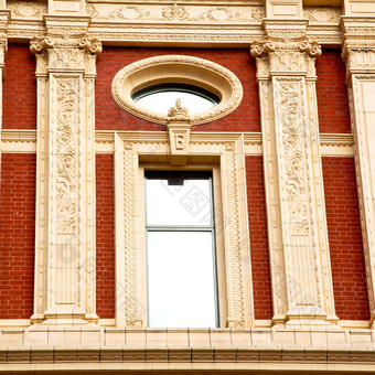 窗口欧洲伦敦红色的砖墙历史