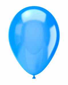 单蓝色的气球孤立的