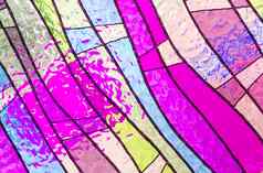 五彩缤纷的染色玻璃教堂窗口肖像取向
