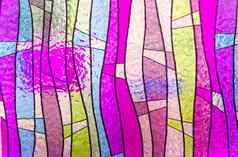 五彩缤纷的染色玻璃教堂窗口肖像取向
