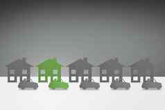 环境绿色家庭房子车概念