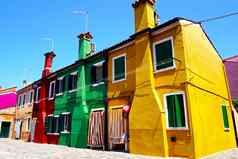色彩斑斓的房子建筑体系结构burano岛