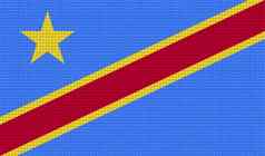 旗帜刚果民主共和国摘要纹理栅格化