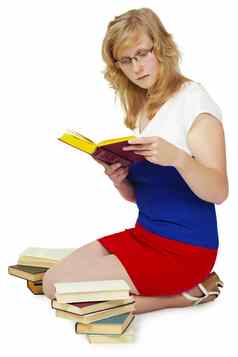 年轻的女人阅读书