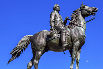 主要一般乔治亨利托马斯。民事战争雕像月亮托马斯。圆华盛顿