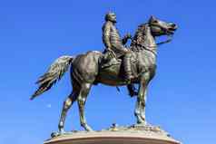 主要一般乔治亨利托马斯。民事战争雕像托马斯。圆