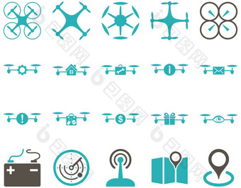 空气无人机四轴飞行器工具图标