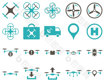 空气<strong>无人机</strong>四轴飞行器工具图标