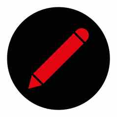 铅笔平密集的红色的黑色的颜色轮按钮