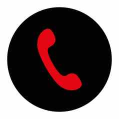电话平密集的红色的黑色的颜色轮按钮