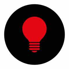 电灯泡平密集的红色的黑色的颜色轮按钮