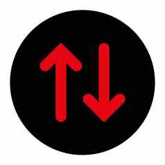翻转平密集的红色的黑色的颜色轮按钮