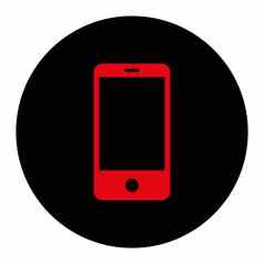 智能手机平密集的红色的黑色的颜色轮按钮