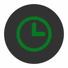 时钟平绿色灰色的颜色轮按钮