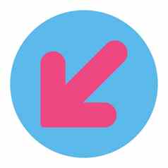 箭头左平粉红色的蓝色的颜色轮按钮
