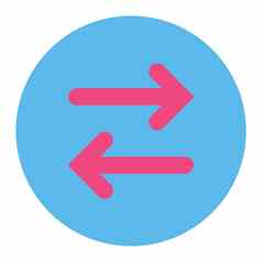 翻转水平平粉红色的蓝色的颜色轮按钮