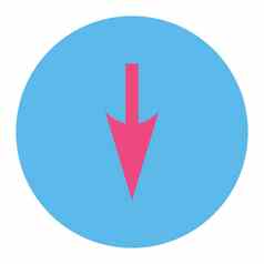 锋利的箭头平粉红色的蓝色的颜色轮按钮