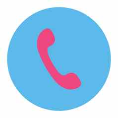 电话平粉红色的蓝色的颜色轮按钮