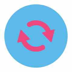 刷新平粉红色的蓝色的颜色轮按钮