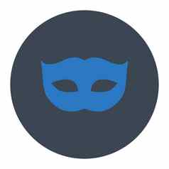 隐私面具平光滑的蓝色的颜色轮按钮