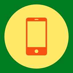 智能手机平橙色黄色的颜色轮按钮