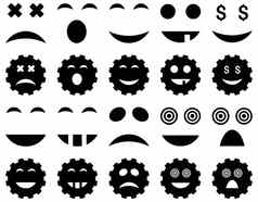 工具齿轮微笑情感图标