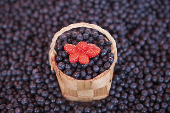 <strong>新鲜</strong>的蓝莓篮子草莓市场
