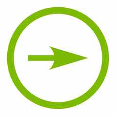 箭头轴平生态绿色颜色圆形的光栅图标