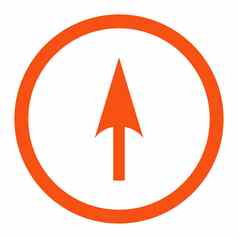 箭头轴平橙色颜色圆形的光栅图标