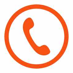 电话平橙色颜色圆形的光栅图标