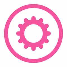 齿轮平粉红色的颜色圆形的光栅图标