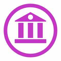 银行平紫罗兰色的颜色圆形的光栅图标