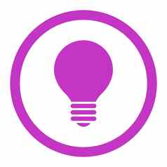 电灯泡平紫罗兰色的颜色圆形的光栅图标