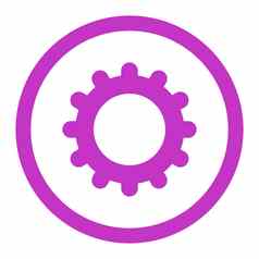 齿轮平紫罗兰色的颜色圆形的光栅图标