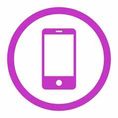 智能手机平紫罗兰色的颜色圆形的光栅图标