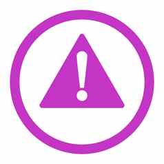 警告平紫罗兰色的颜色圆形的光栅图标