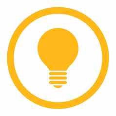 电灯泡平黄色的颜色圆形的光栅图标