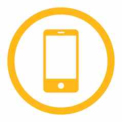 智能手机平黄色的颜色圆形的光栅图标