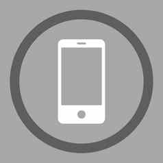 智能手机平黑暗灰色的白色颜色圆形的光栅图标