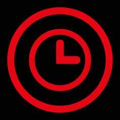 时钟平红色的颜色圆形的光栅图标