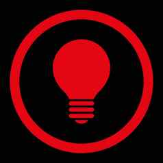 电灯泡平红色的颜色圆形的光栅图标